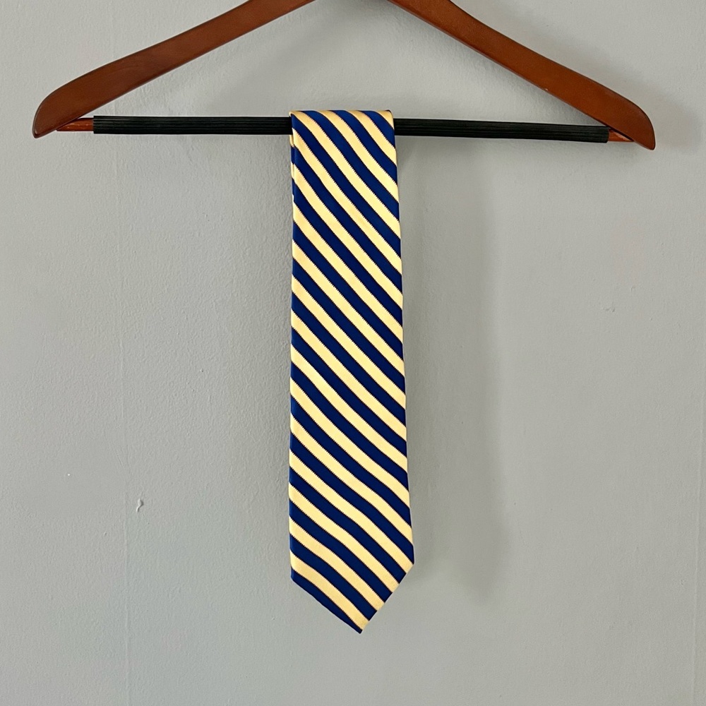 Tommy Hilfiger Gold And Blue Silk Tie